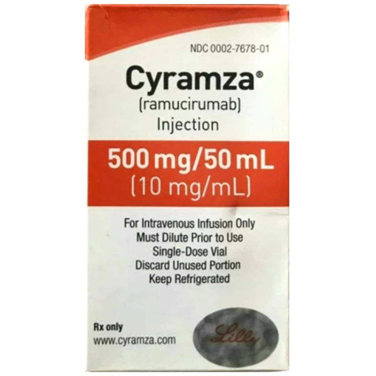 Thuốc Cyramza 500mg/50ml Lilly điều trị ung thư dạ dày, ung thư phổi, ung thư gan