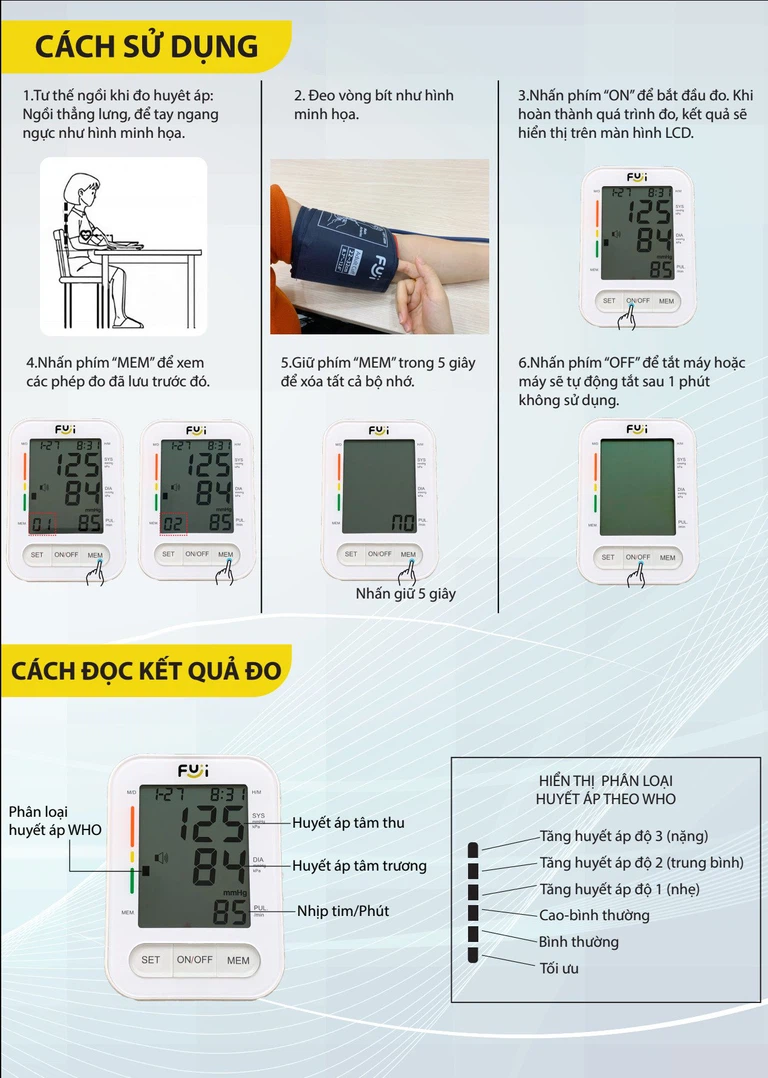 Máy đo huyết áp bắp tay Fuji PG-800B18 hỗ trợ đo huyết áp