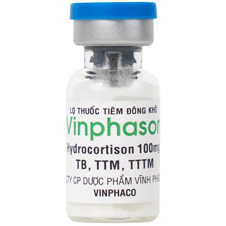 Thuốc tiêm Vinphason 100mg Vinphaco điều trị lupus ban đỏ hệ thống, hồng ban đa dạng nặng (1 lọ + 1 ống)