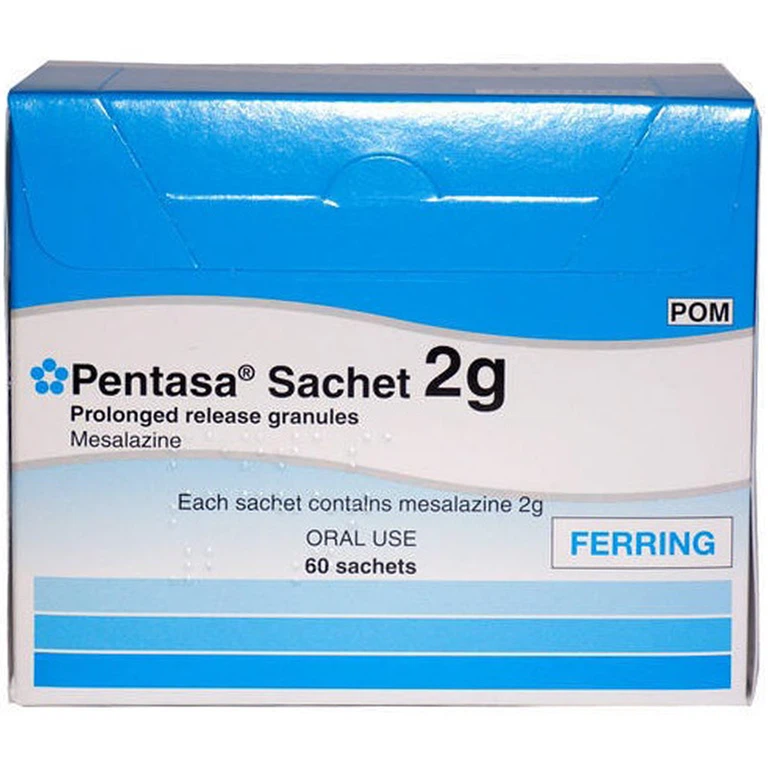 Cốm Pentasa Sachet 2g Ferring điều trị bệnh viêm loét đại tràng và bệnh Crohn thể vừa và nhẹ (60 gói)