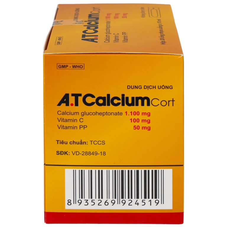 Dung dịch uống A.T Calcium Cort An Thiên bổ sung vitamin và khoáng chất cho cơ thể (30 ống x 10ml)