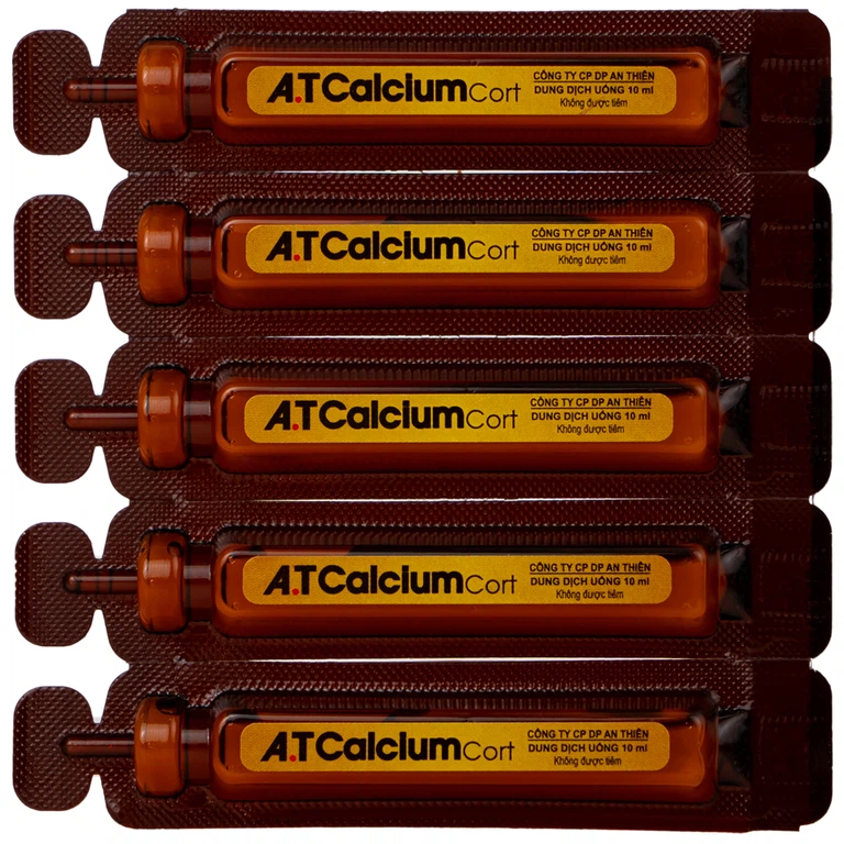 Dung dịch uống A.T Calcium Cort An Thiên bổ sung vitamin và khoáng chất cho cơ thể (30 ống x 10ml)