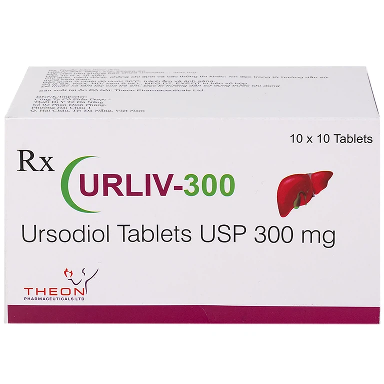 Thuốc Urliv 300 Theon Pharmaceuticals điều trị làm tan sỏi mật, cải thiện chức năng gan (10 vỉ x 10 viên)