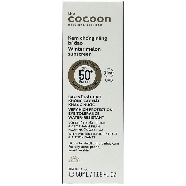 Kem chống nắng bí đao Cocoon giúp chống nắng với khả năng bảo vệ cao (50ml)