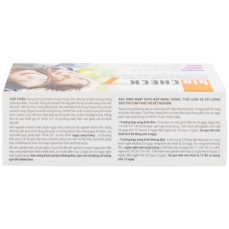 Que thử phát hiện ngày rụng trứng Bio Check cho kết quả trong 5 - 10 phút (7 cái)