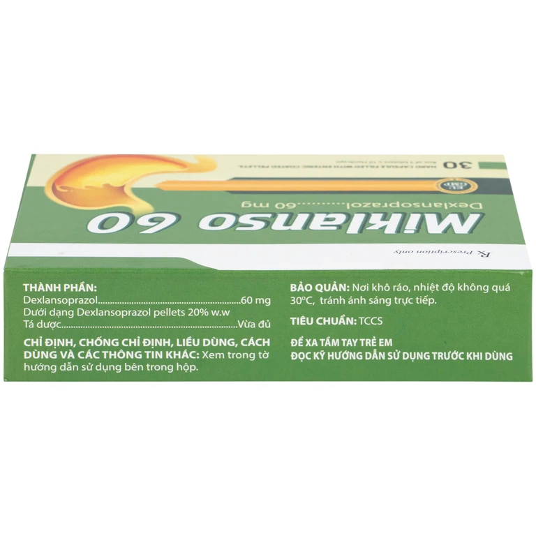 Thuốc Miklanso 60mg Hdpharma điều trị viêm thực quản có trợt loét (3 vỉ x 10 viên)