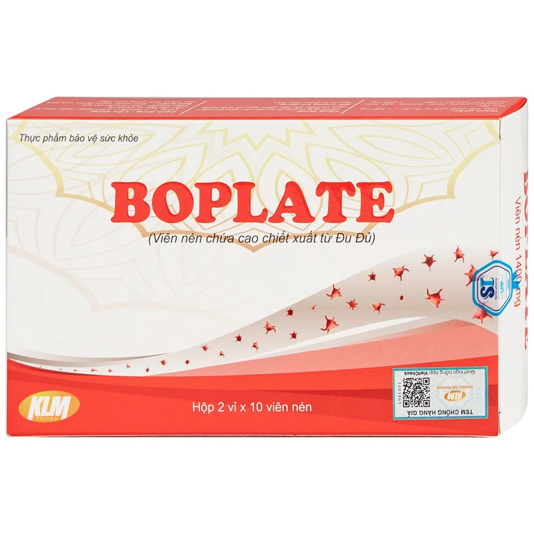 Viên uống Boplate Santex hỗ trợ tăng cường tái tạo tiểu cầu, giảm nguy cơ thiếu tiểu cầu (2 vỉ x 10 viên)