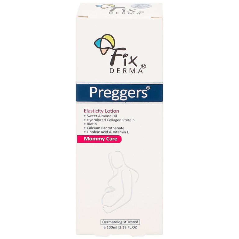Lotion Fixderma Preggers Elasticity dưỡng ẩm, giảm vết rạn cho phụ nữ mang thai và sau khi sinh (100ml)