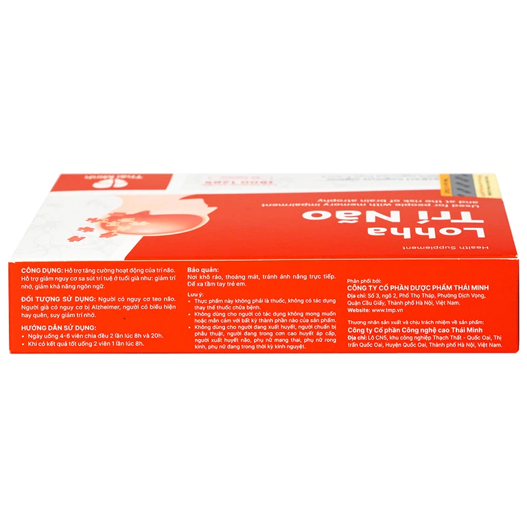 Viên uống Lohha Trí Não Thái Minh điều trị và phòng ngừa các bệnh suy giảm trí tuệ (3 vỉ x 10 viên)