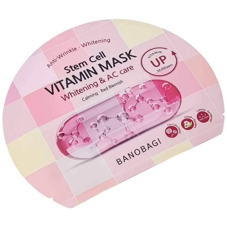 Mặt nạ Banobagi stem cell vitamin mask whitening & ac care  hỗ trợ cấp ẩm và dưỡng sáng da cho da mụn (30g)