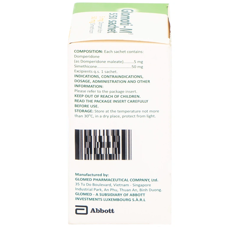 Bột Glomoti-M Glomed điều trị triệu chứng buồn nôn (12 gói x 1.5g)