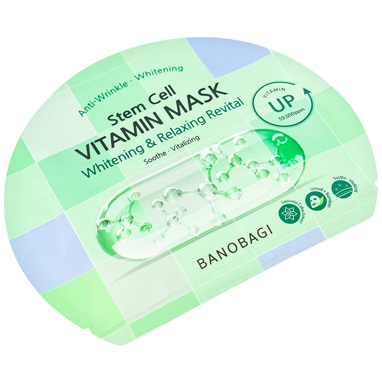 Mặt nạ Banobagi stem cell vitamin mask whitening & relaxing revital làm dịu và giảm viêm da (30g)