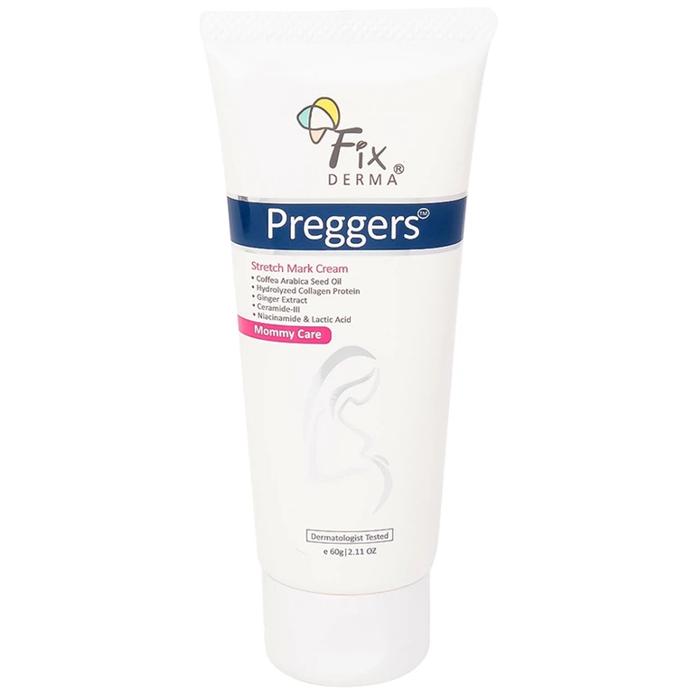 Kem bôi da Fixderma Preggers Stretch Mark Cream dưỡng ẩm, giảm rạn da cho phụ nữ mang thai và sau sinh (60g)
