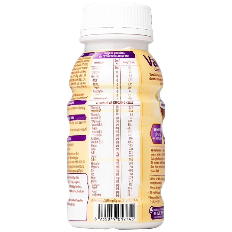 Sữa Nutifood Varna Colostrum 237ml hỗ trợ tăng cường sức đề kháng (24 chai)