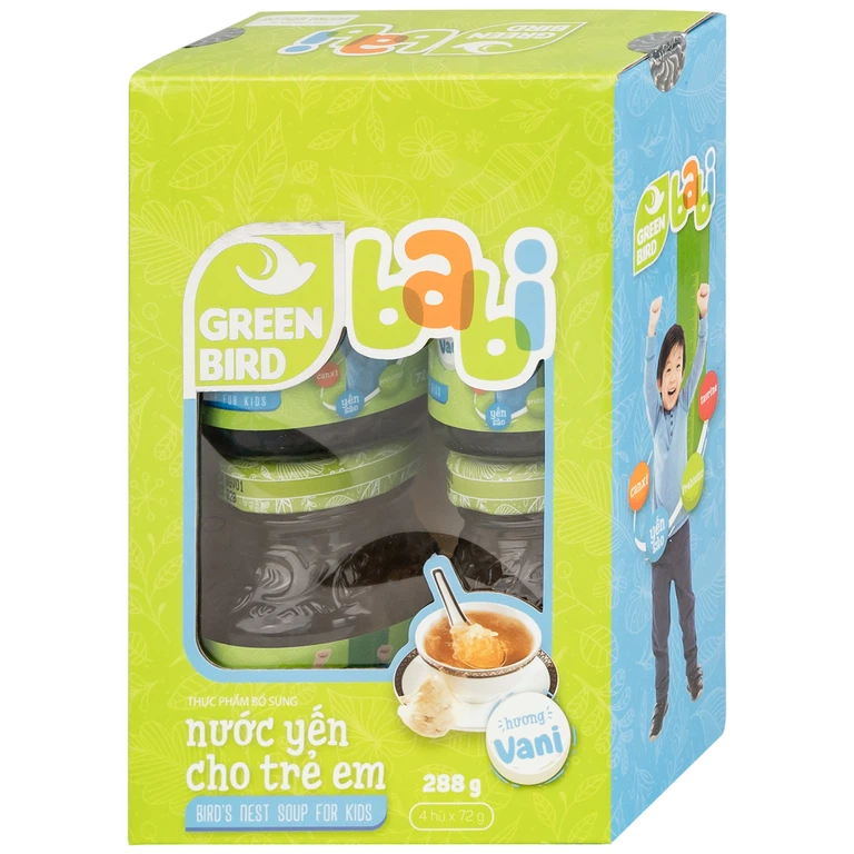 Nước Yến Sào Cho Trẻ Em Hương Vani Greenbabi (4 hũ x 72g)