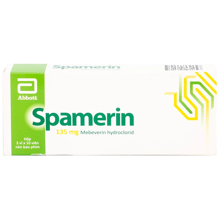 Thuốc Spamerin 135mg Abbott điều trị hội chứng ruột kích thích, đau bụng và đau quặn bụng, tiêu chảy (30 viên)