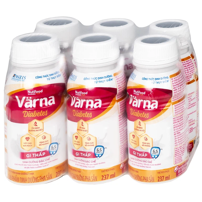 Sữa Nutifood Varna Diabetes 237ml Nutifood ổn định đường huyết, tốt cho tim mạch (24 chai)