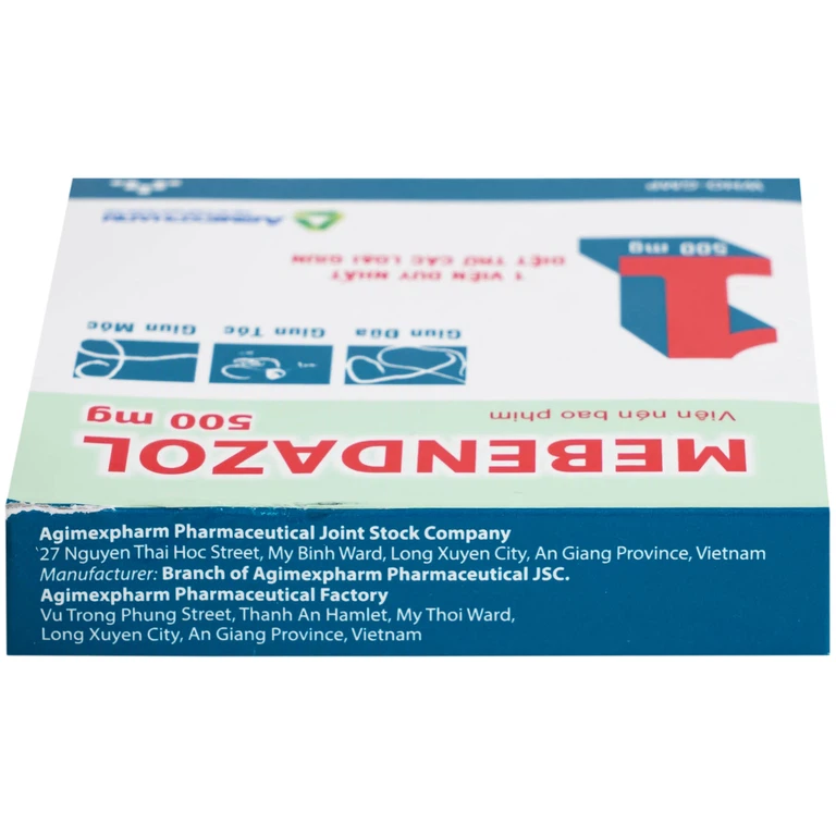 Thuốc Mebendazol 500mg Agimexpharm điều trị nhiễm một hoặc nhiều loại giun đường ruột (1 viên)