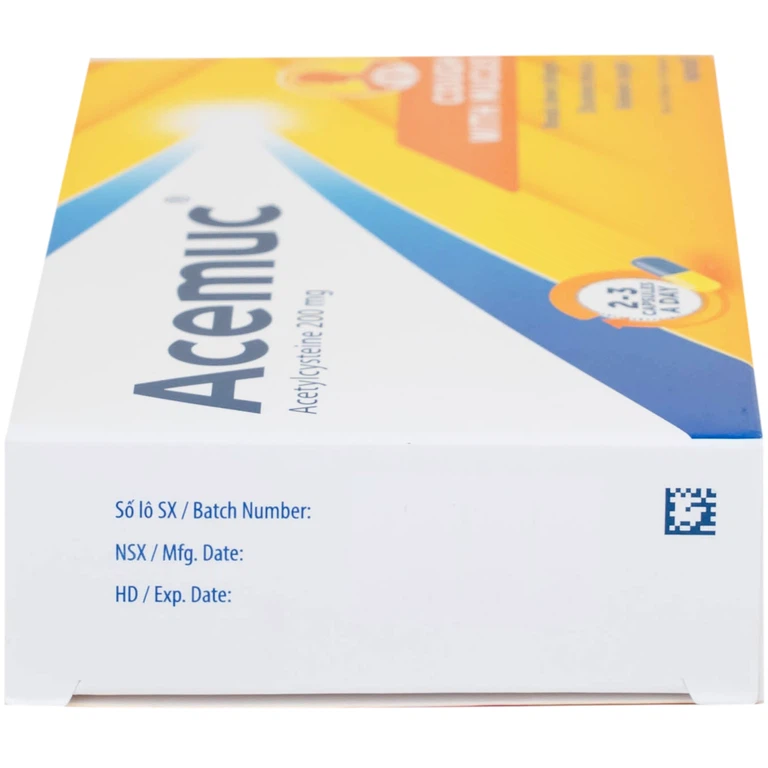Thuốc Acemuc 200mg Sanofi long đàm, tiêu nhầy, giảm ho (3 vỉ x 10 viên)