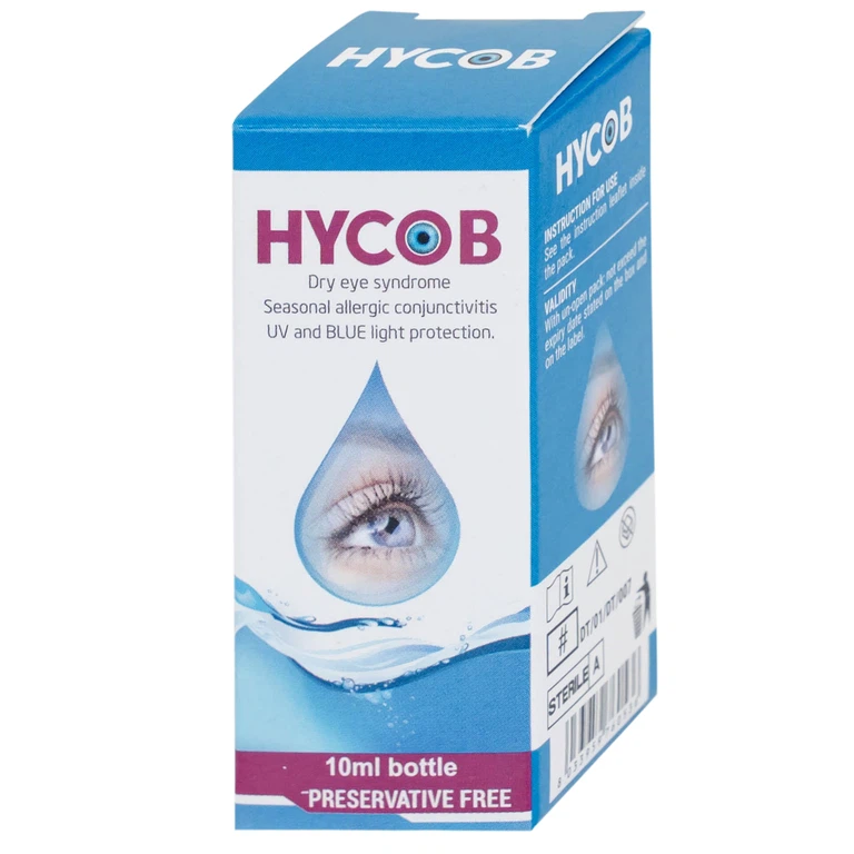 Dung dịch nhãn khoa Hycob 10ml Sun Medical bôi trơn, tạo độ ẩm cho mắt