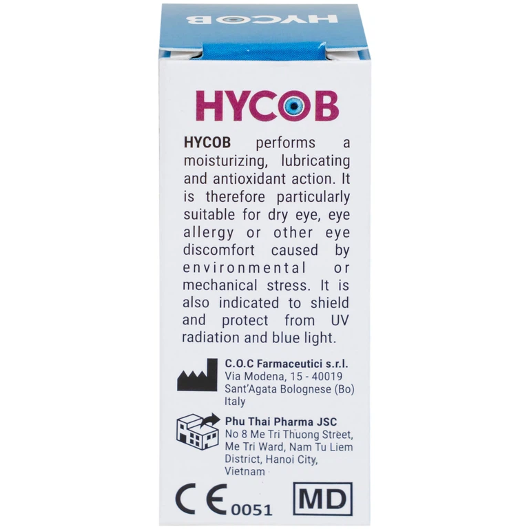 Dung dịch nhãn khoa Hycob 10ml Sun Medical bôi trơn, tạo độ ẩm cho mắt