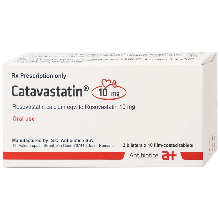 Thuốc Catavastatin 10mg S.C Antibiotice điều trị tăng cholesterol máu nguyên phát (3 vỉ x 10 viên)