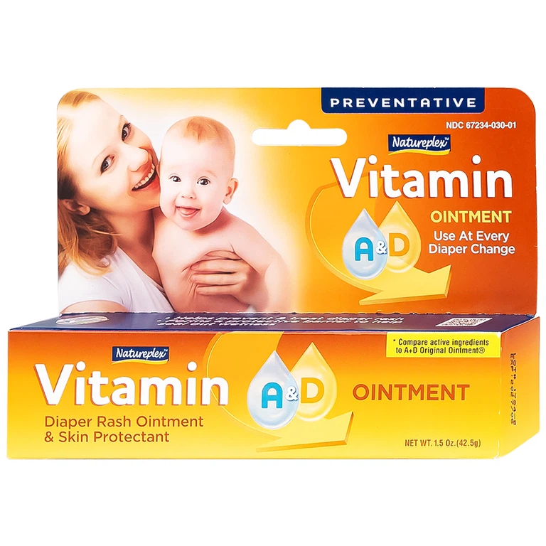 Kem Natureplex A+D Ointment 42.5g Natureplex hỗ trợ giảm và ngăn ngừa hăm tã 