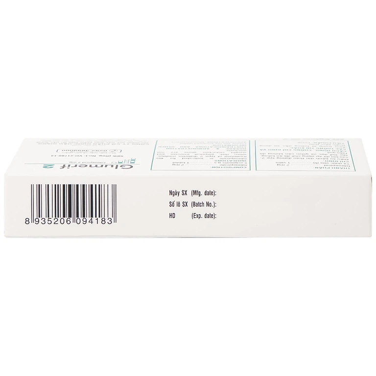 Thuốc Glumerif 2 DHG điều trị bệnh đái tháo đường típ 2 (3 vỉ x 10 viên)