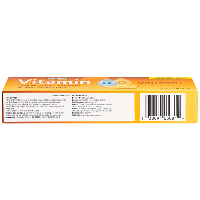 Kem Natureplex A+D Ointment 42.5g Natureplex hỗ trợ giảm và ngăn ngừa hăm tã 