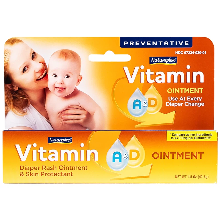 Kem Natureplex A+D Ointment 42.5g Natureplex hỗ trợ giảm và ngăn ngừa hăm tã 