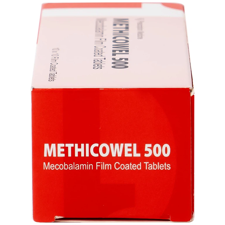 Thuốc Methicowel 500 Akums điều trị các bệnh lý thần kinh ngoại biên, thiếu máu hồng cầu to (10 vỉ x 10 viên)