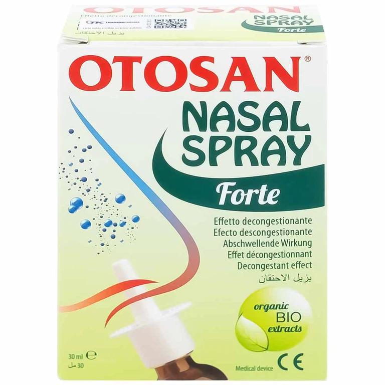 Dung dịch xịt mũi Otosan Nasal Spray Forte hỗ trợ điều trị viêm mũi, viêm xoang (30ml)