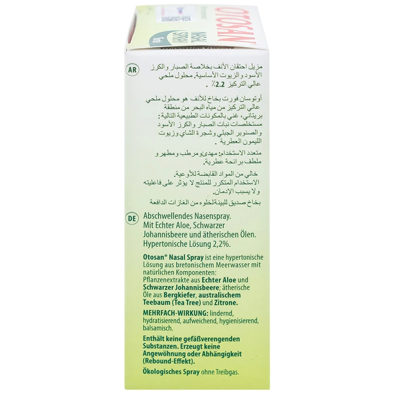 Dung dịch xịt mũi Otosan Nasal Spray Forte hỗ trợ điều trị viêm mũi, viêm xoang (30ml)