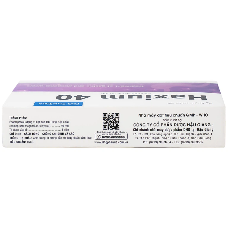 Thuốc Haxium 40 DHG hỗ trợ phòng và điều trị loét dạ dày - tá tràng (3 vỉ x 10 viên)