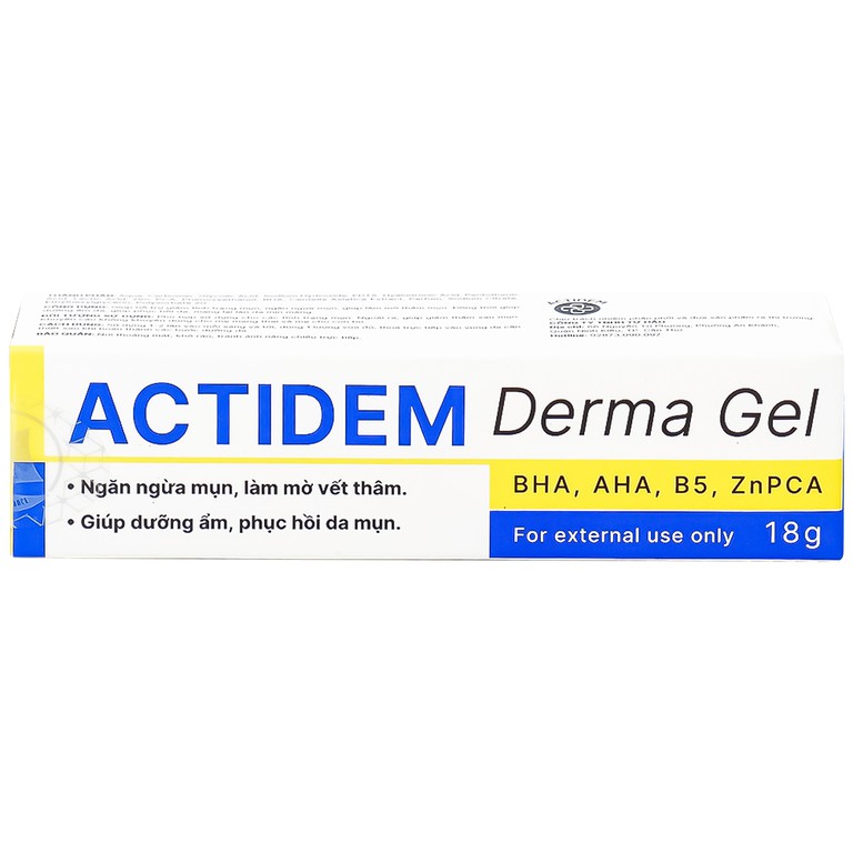 Gel Actidem Derma giúp ngăn ngừa mụn, làm mờ vết thâm (18g)