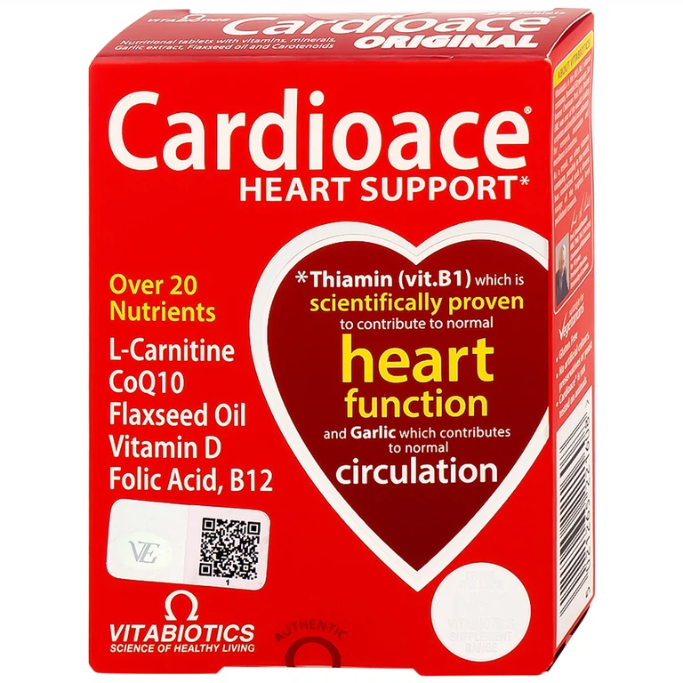 Thực phẩm bảo vệ sức khoẻ Cardioace bổ sung vitamin và khoáng chất cần thiết (2 vỉ x 15 viên)