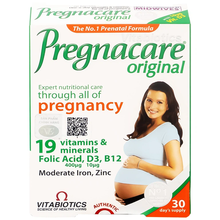 Thực phẩm bảo vệ sức khoẻ Pregnacare Original giúp bổ sung vitamin và khoáng chất cho phụ nữ mang thai và cho con bú (2 vỉ x 15 viên)