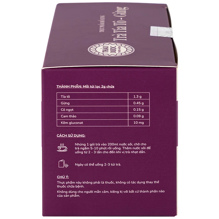 Trà Tía Tô – Gừng Kami Tea hỗ trợ tiêu hoá, chữa cảm mạo, nhức đầu, bụng dầy trướng (20 túi)