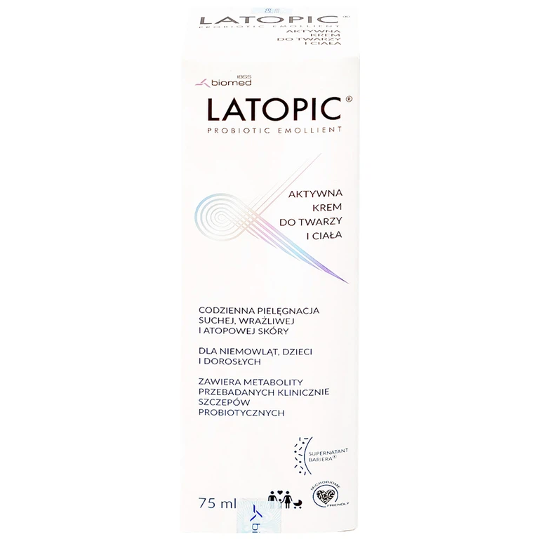 Kem dưỡng ẩm Latopic Face And Body Cream làm dịu ngứa da dị ứng, kích ứng da, giảm thô ráp da (75ml)