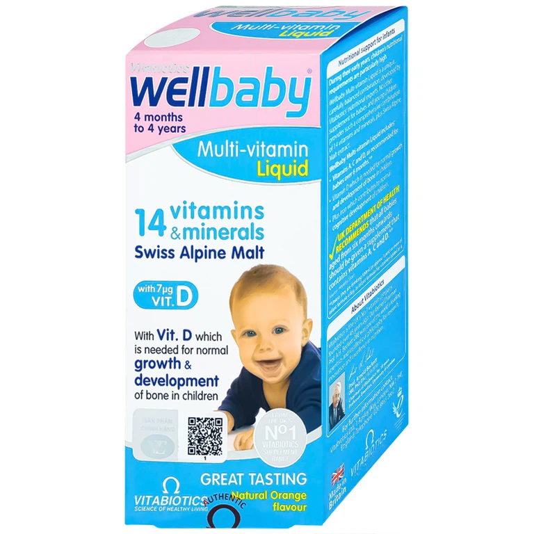 Siro Wellbaby Multi-Vitamin Liquid Vitabiotics bổ sung vitamin và khoáng chất cho trẻ (150ml)