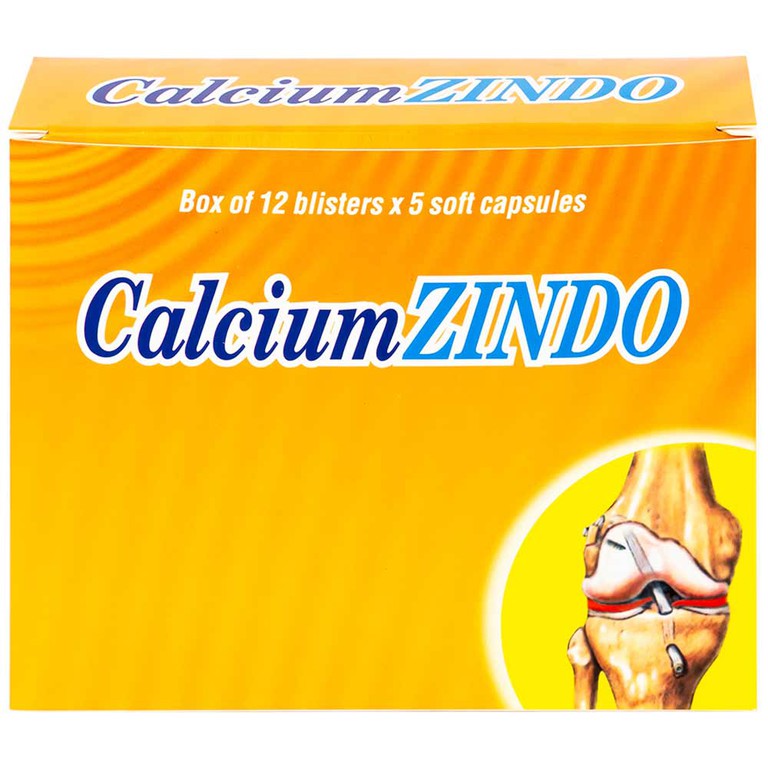 Viên nang mềm CalciumZindo USA NIC Pharma bổ sung canxi và vitamin D, phòng và điều trị loãng xương (12 vỉ x 5 viên)