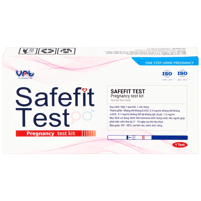 Que thử thai nhanh Safefit Test (Hộp 1 que x 1 cốc nhựa)