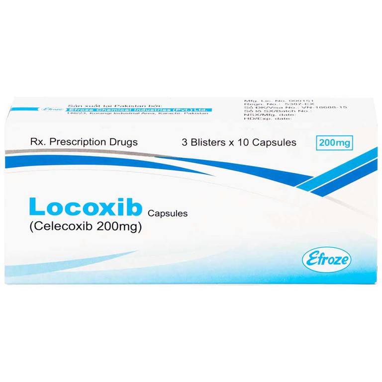 Thuốc Locoxib Efroze điều trị viêm xương khớp, viêm khớp dạng thấp (3 vỉ x 10 viên)