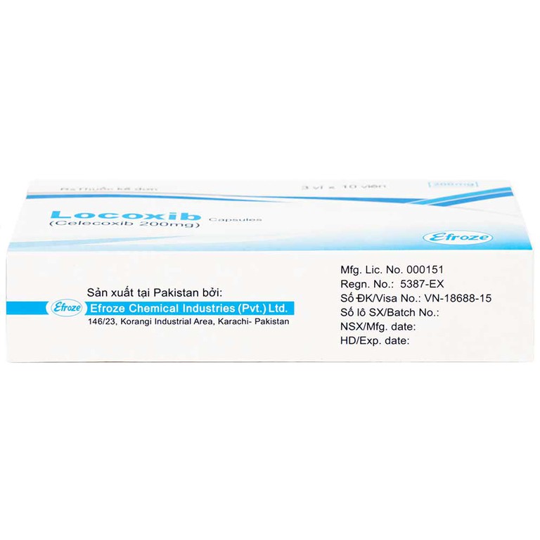 Thuốc Locoxib Efroze điều trị viêm xương khớp, viêm khớp dạng thấp (3 vỉ x 10 viên)