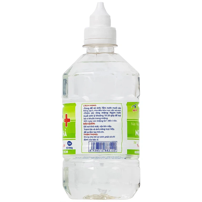 Nước muối Natri Clorid 0.9% Ngân Hà phòng ngừa nhiễm khuẩn da, răng miệng (500ml)
