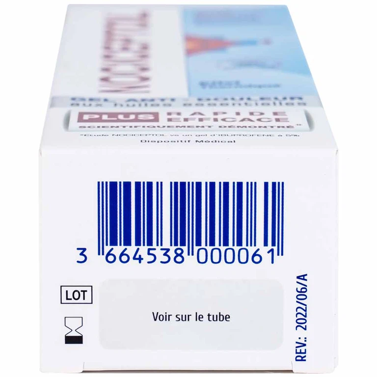 Gel bôi ngoài da Nociceptol Gel giảm đau, nhức, mỏi cơ, xương, khớp, chấn thương, giảm bầm tím, sưng nề (60ml)