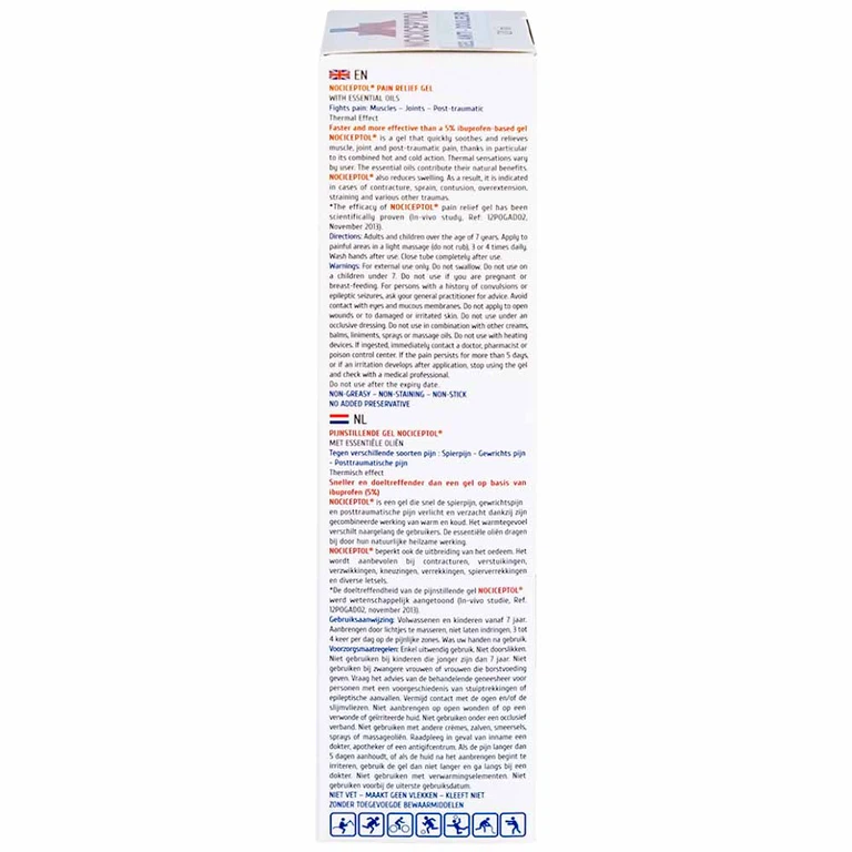 Gel bôi ngoài da Nociceptol Gel Anti-Douleur Polidis giảm đau, nhức, mỏi cơ (120ml)