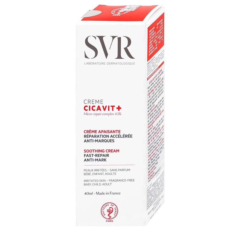 Kem bôi SVR Cicavit+ Creme dưỡng ẩm và làm dịu cho các trường hợp khô da, mẩn đỏ (40ml)