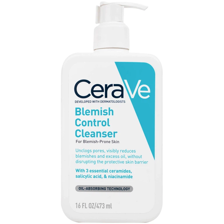 Sữa rửa mặt Cerave Blemish Control Cleanser ngừa mụn dành cho da dầu, da mụn (473ml)