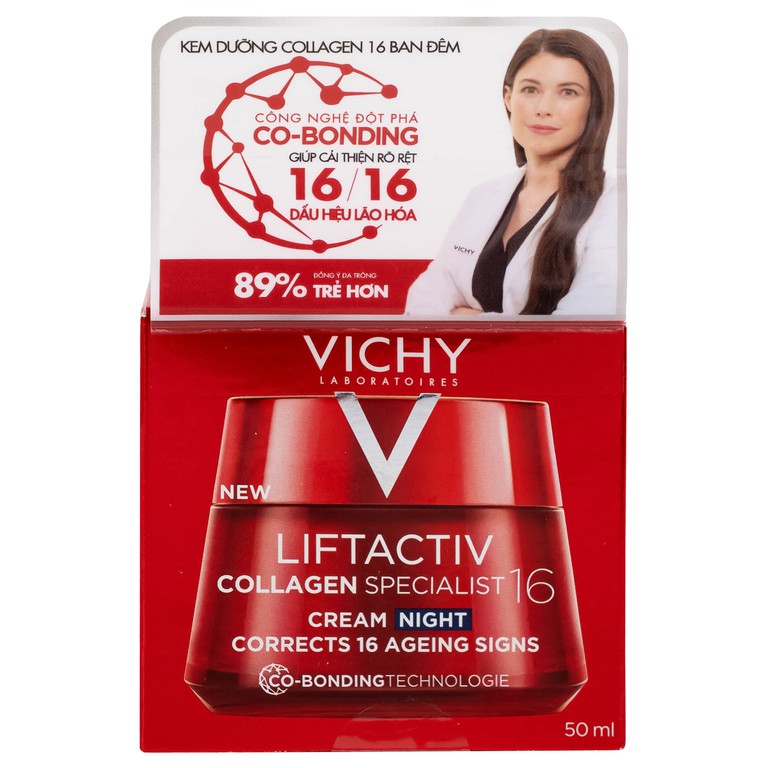 Kem bôi Vichy Liftactiv Collagen Specialist Night dưỡng sáng, ngừa lão hóa (50ml)